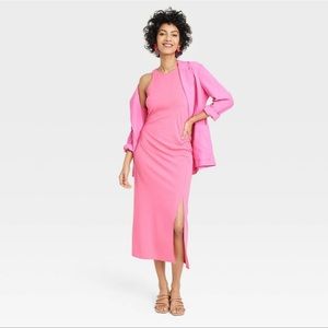 Women's Sleeveless Ruched Ponte Dress - A New Day™ Pink